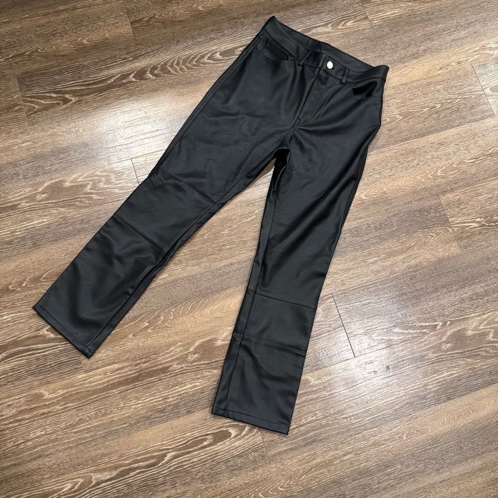 H&M Black Faux Leather pants / Trousers size 6